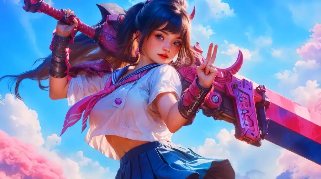 Anime Girl with Sword Live Wallpaper