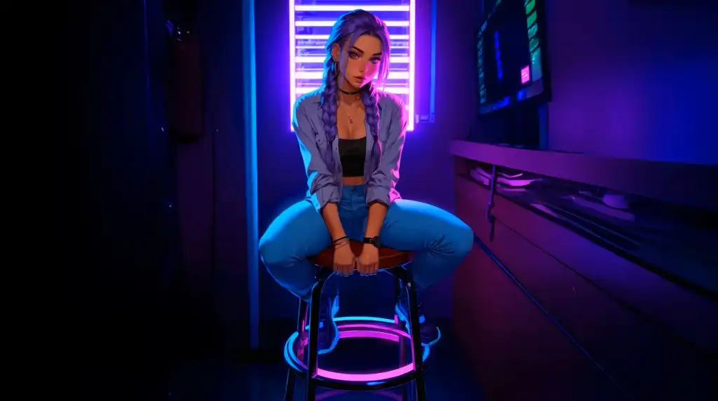 Neon Vibes – Purple Glow LoFi Live Wallpaper