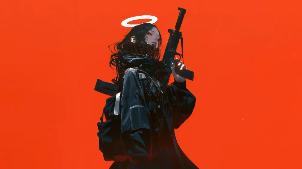 Girl Halo Gun Live Wallpaper