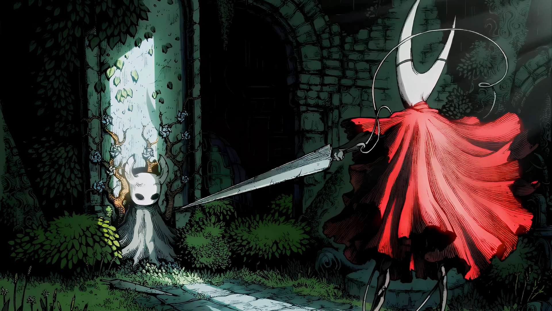Hornet vs. Knight in Hollow Knight Duel Live Wallpaper