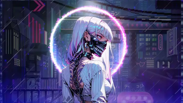 Cyberpunk Masked Girl Live Wallpaper