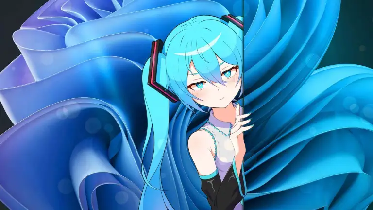 Miku Blue Swirl Wallpaper Live Wallpaper