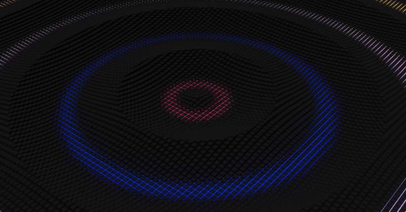 Glowing Blue Red Spiral Grid Animated Wallpaper