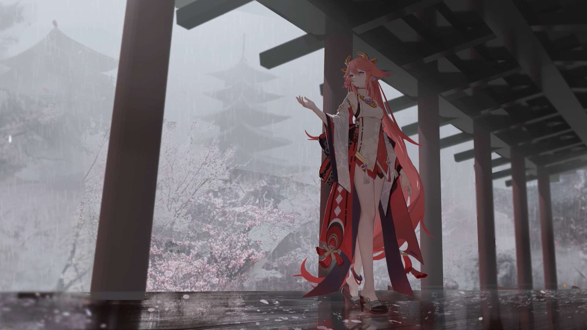 Yae Miko Temple Genshin Impact live wallpaper