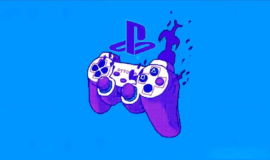 Blue Pixel Art PlayStation Controller Live Wallpaper