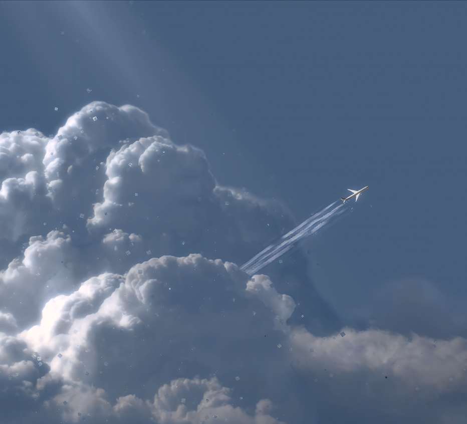Plane Soaring Over Clouds Live Wallpaper