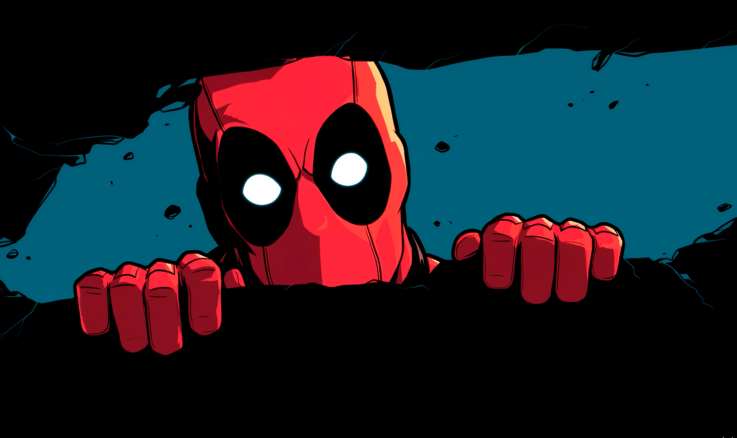 Deadpool Peeking Over Wall Live Wallpaper