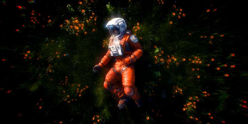 Astronaut in Flower Field Live Wallpaper