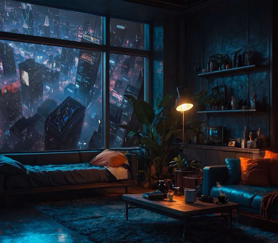 Neon City Hideout Live Wallpaper