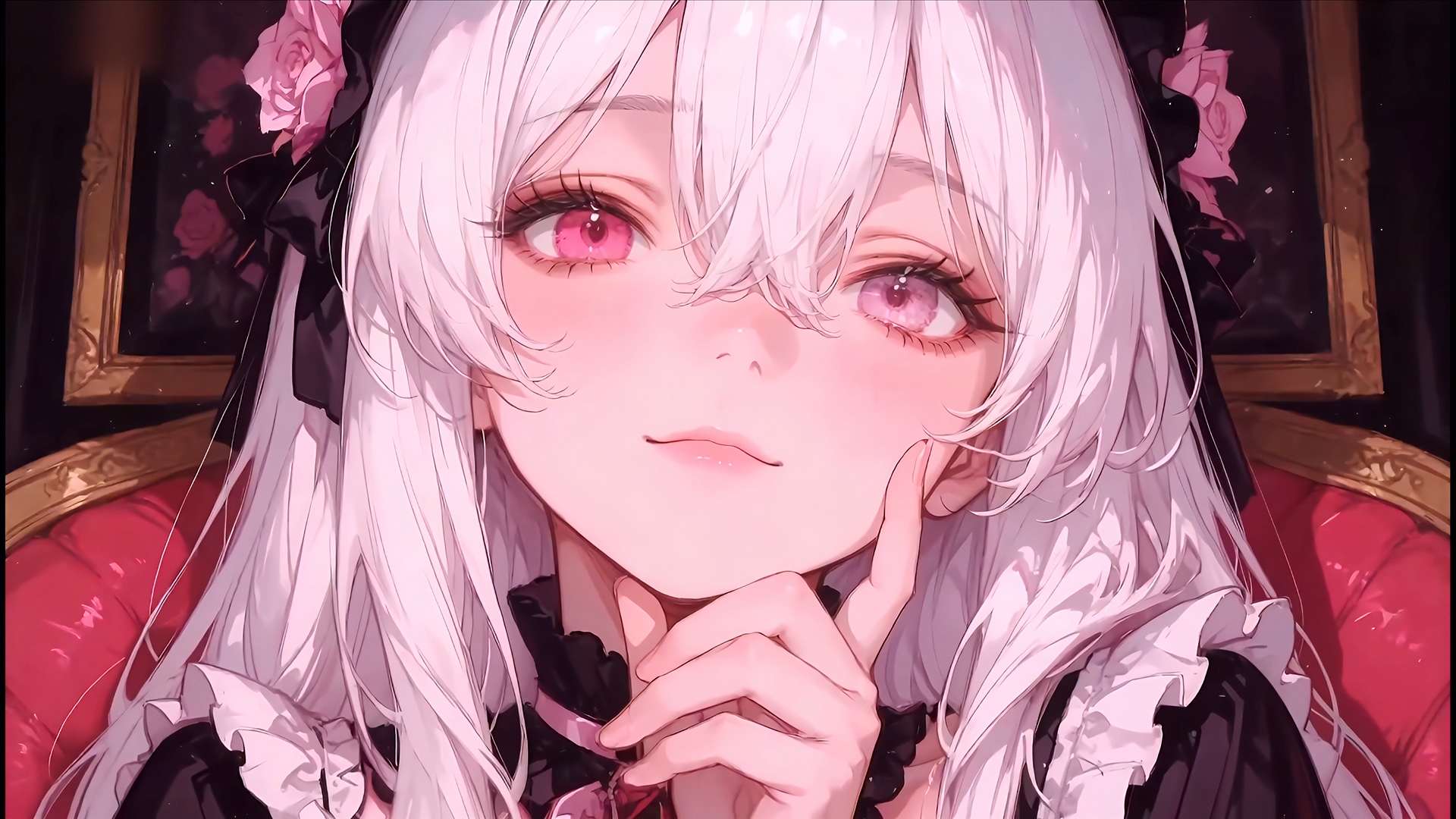 Gothic Elegance – Pink-Eyed Lolita Live Wallpaper