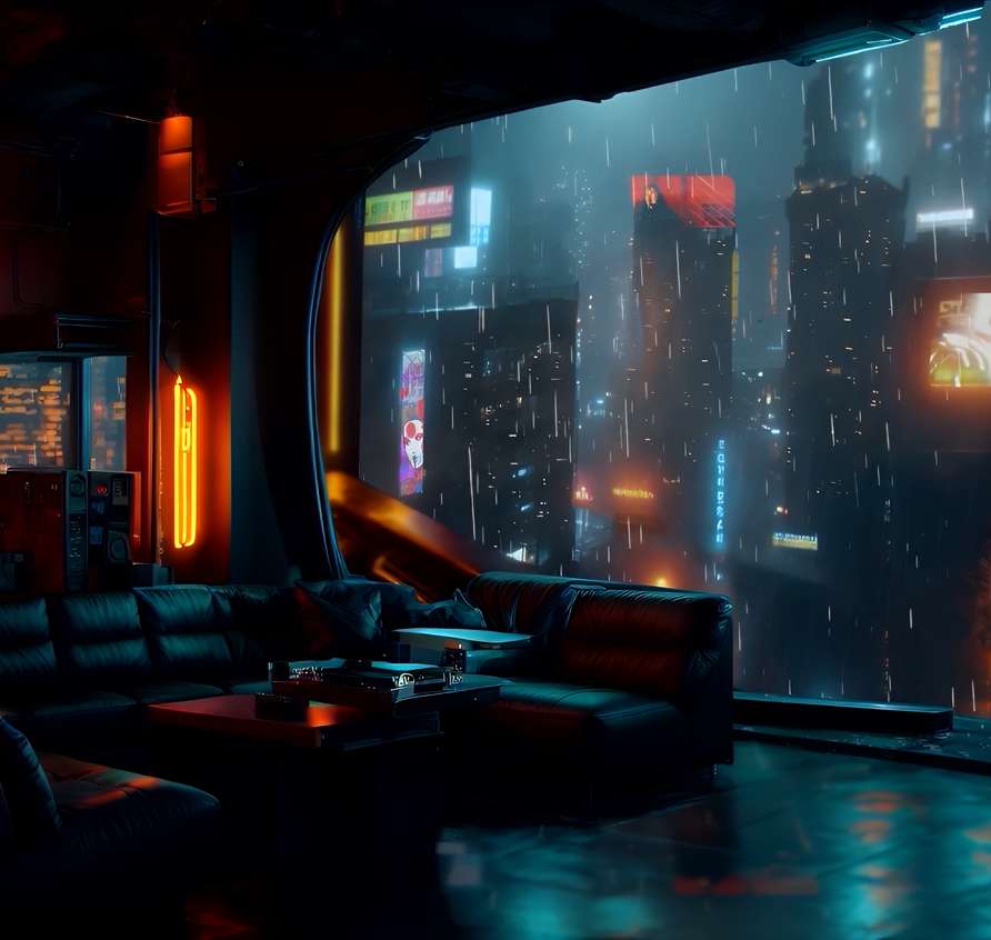 Rainy City Chill Spot Live Wallpaper
