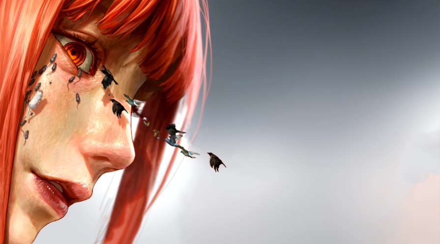 Makima Crow Face Closeup Live Wallpaper