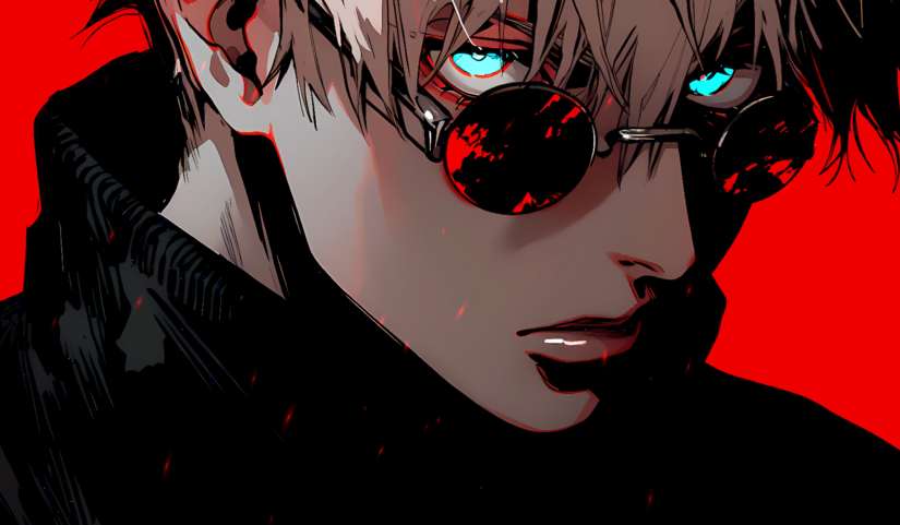 Gojo's Fiery Red Stare Live Wallpaper