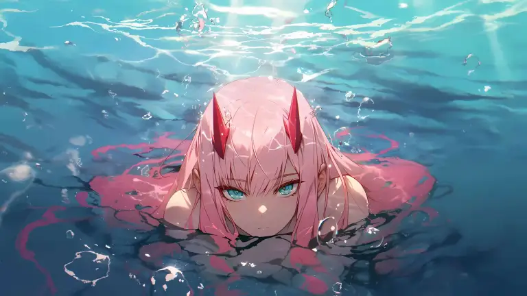 Zero Two In Water Live Wallpaper