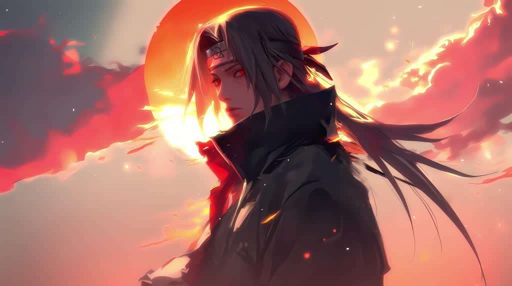 Itachi Uchiha on Sunset Live Wallpaper