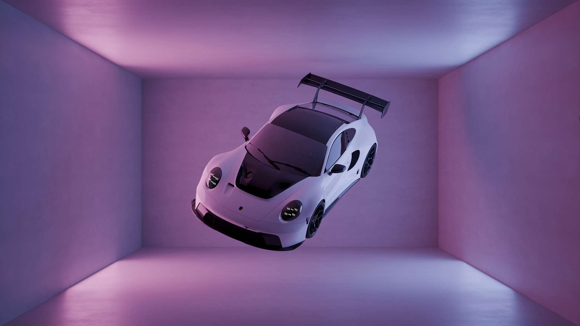 Porsche GT3 – Neon Purple Studio Live Wallpaper