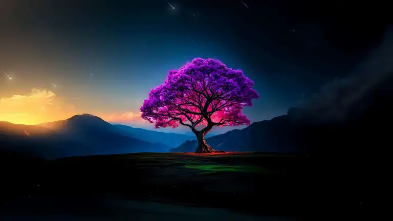 Purple Dream Tree Sky Live Wallpaper