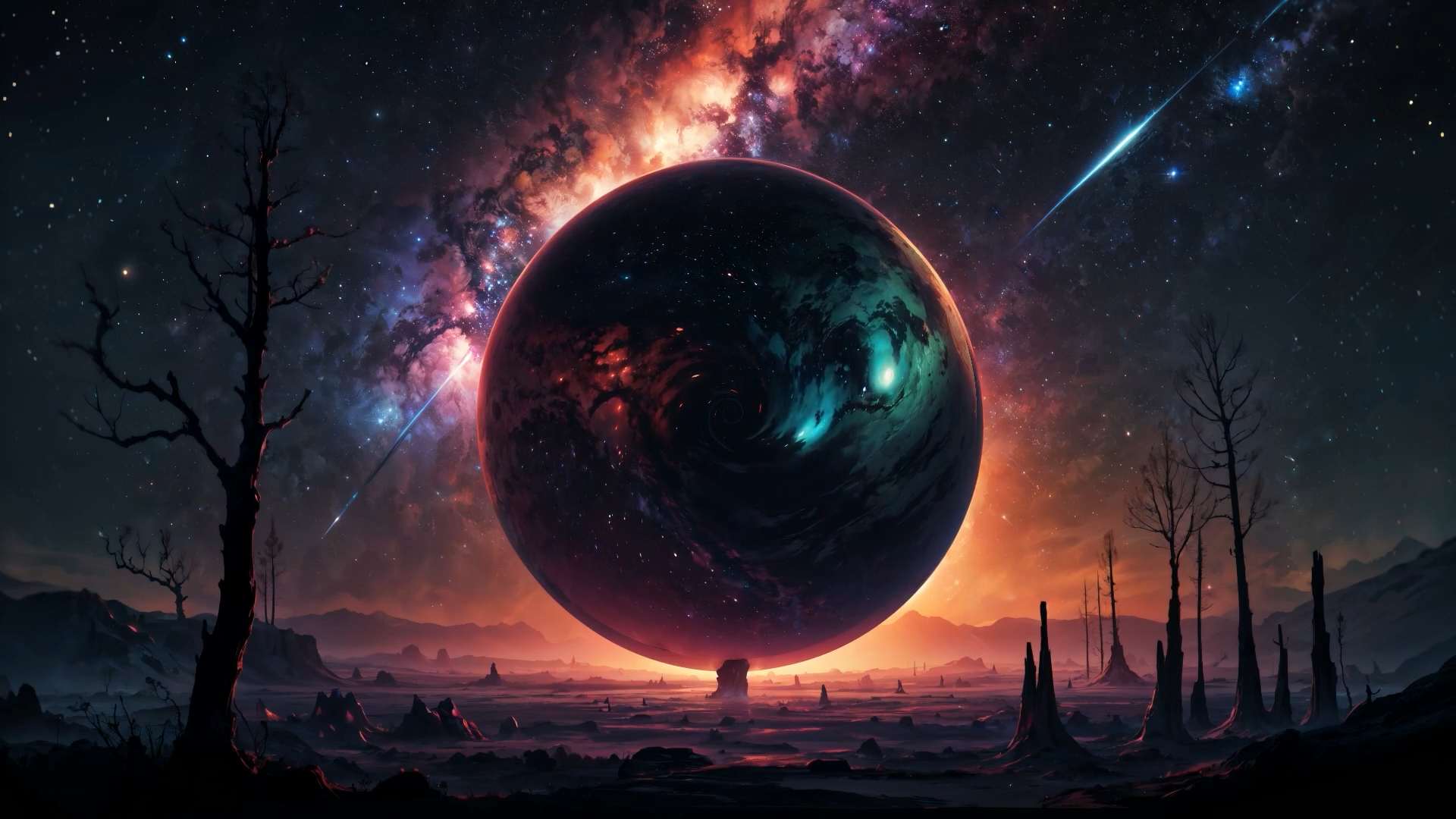 Swirling Nebula Eclipse Live Wallpaper