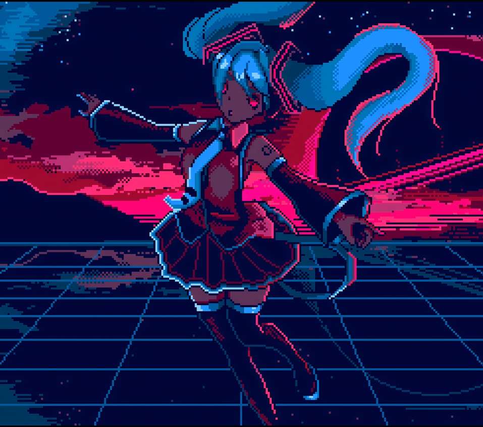Miku Mega Drive Pixel Art Live Wallpaper
