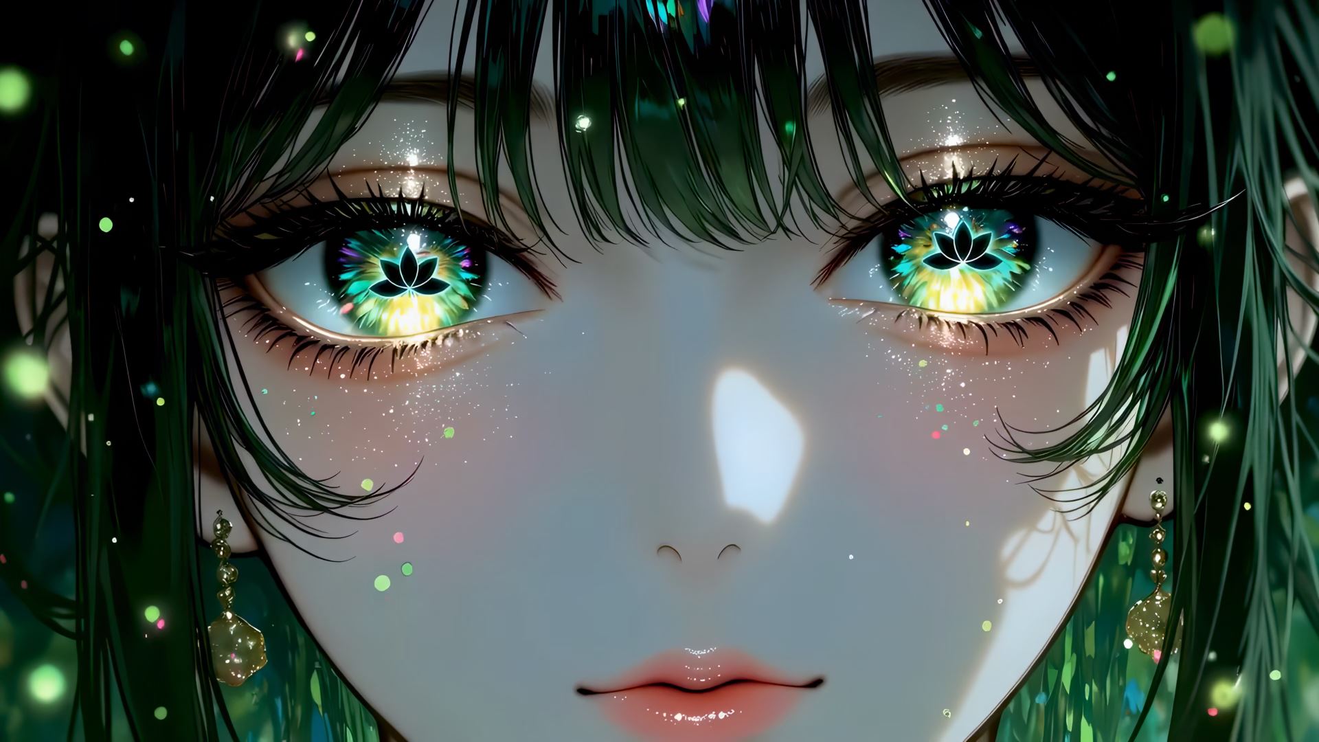 Dreamy Green Haired Girl Live Wallpaper