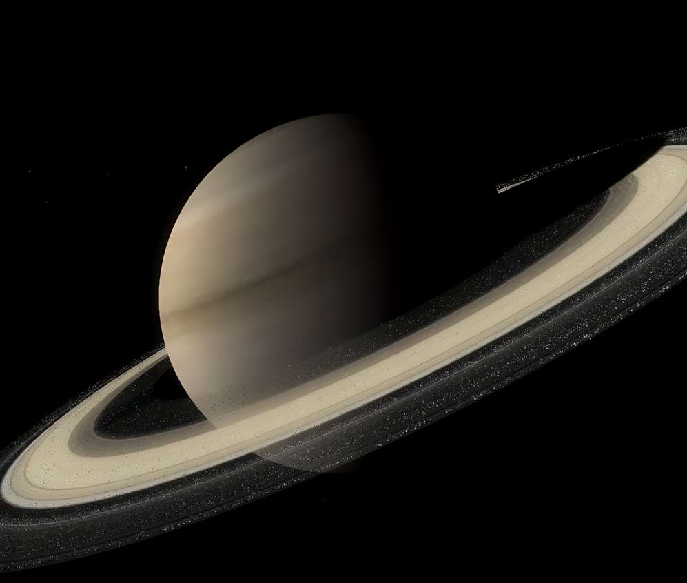 Saturn in Black Space Live Wallpaper