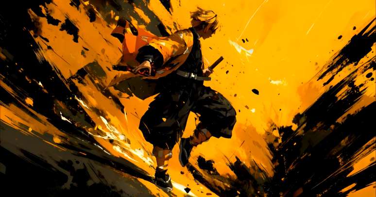 Zenitsu Thunder Run Attack Live Wallpaper