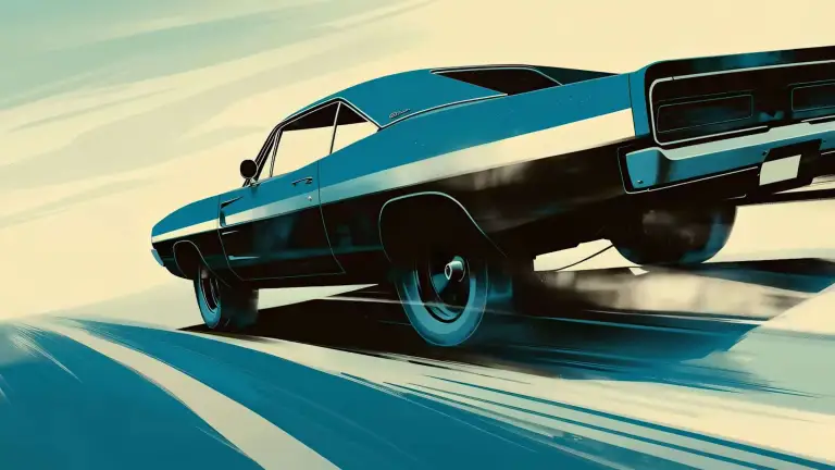 Retro Muscle Car Drive Live Wallpaper