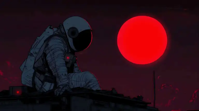 Red Sun Astronaut Live Wallpaper
