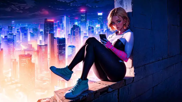 Spider Gwen Rooftop View