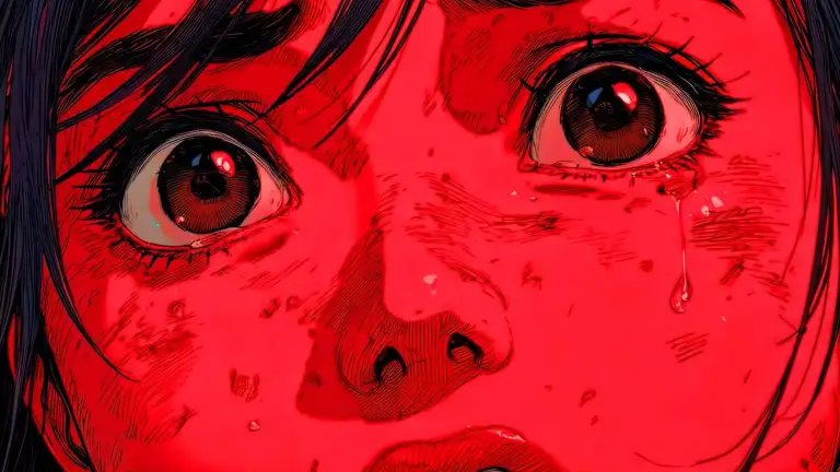 Anime Girl Crying Red Live Wallpaper