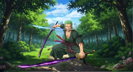 Roronoa Zoro Forest Swordsman Live Wallpaper