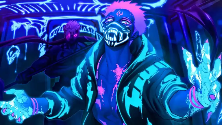 Sukuna - Neon Masked Fighter Live Wallpaper