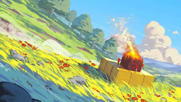 Minecraft - Burning Hillside Meadow Live Wallpaper