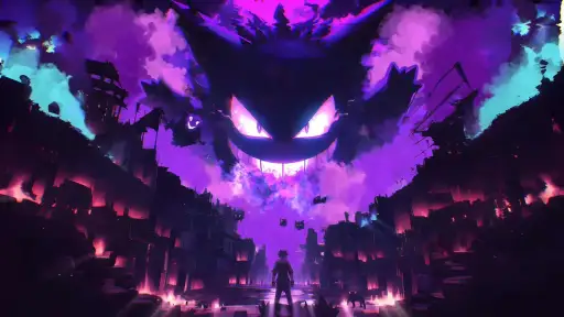 Pokemon: Giant Gengar City Live Wallpaper