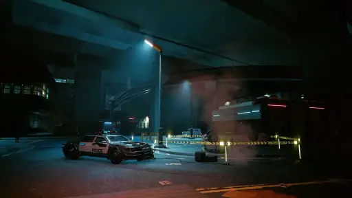 Cyberpunk Street Police Scene Live Wallpaper