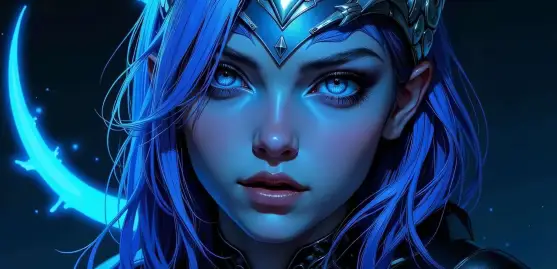 Blue Haired Fantasy Girl Live Wallpaper