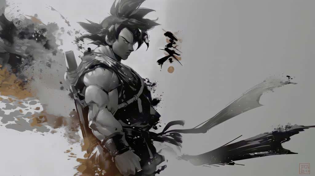 Black and White Goku Live Wallpaper