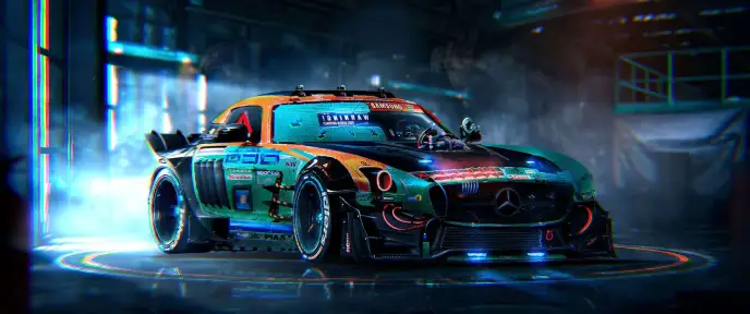 Cyberpunk Race Car Live Wallpaper