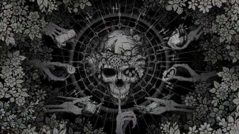 Gothic Floral Skull Live Wallpaper