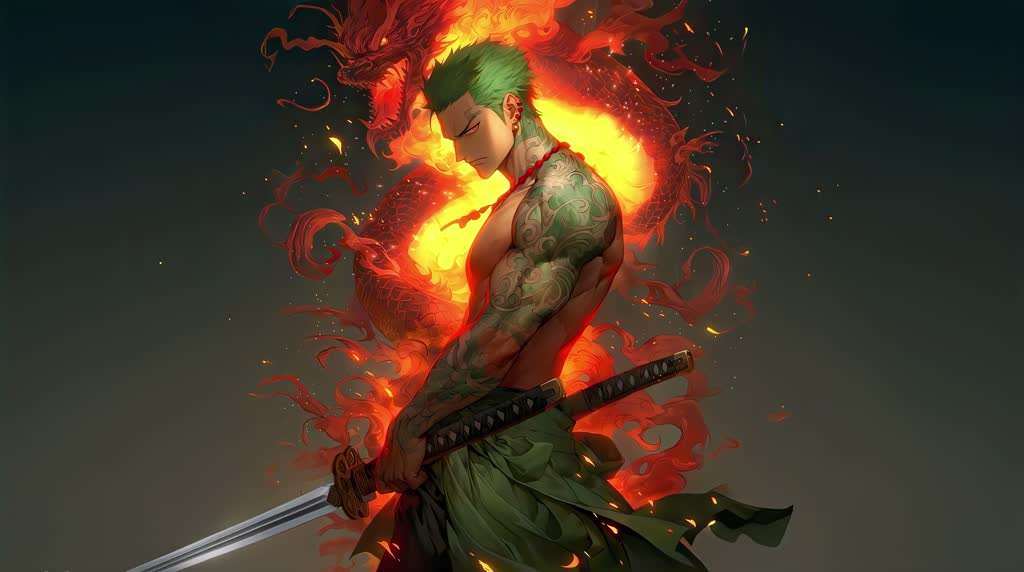Red Dragon Zoro Live Wallpaper
