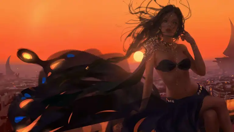 Sunset Goddess View Live Wallpaper