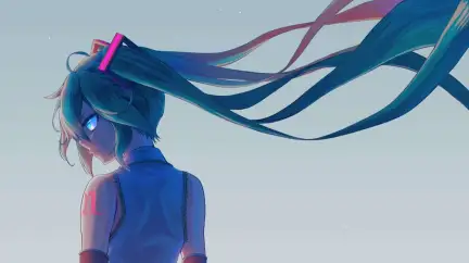 Hatsune Miku Flowing Hair Live Wallpaper