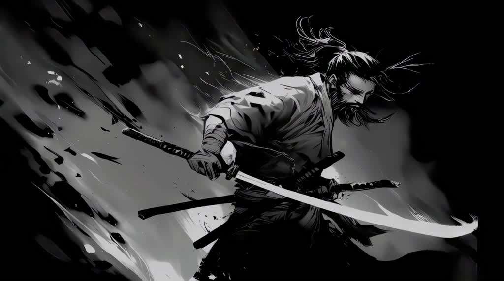 Vagabond in Black and White Live Wallpaper