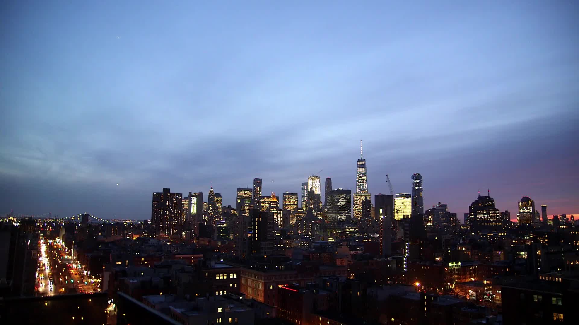 Manhattan Lights Animated Wallpaper
