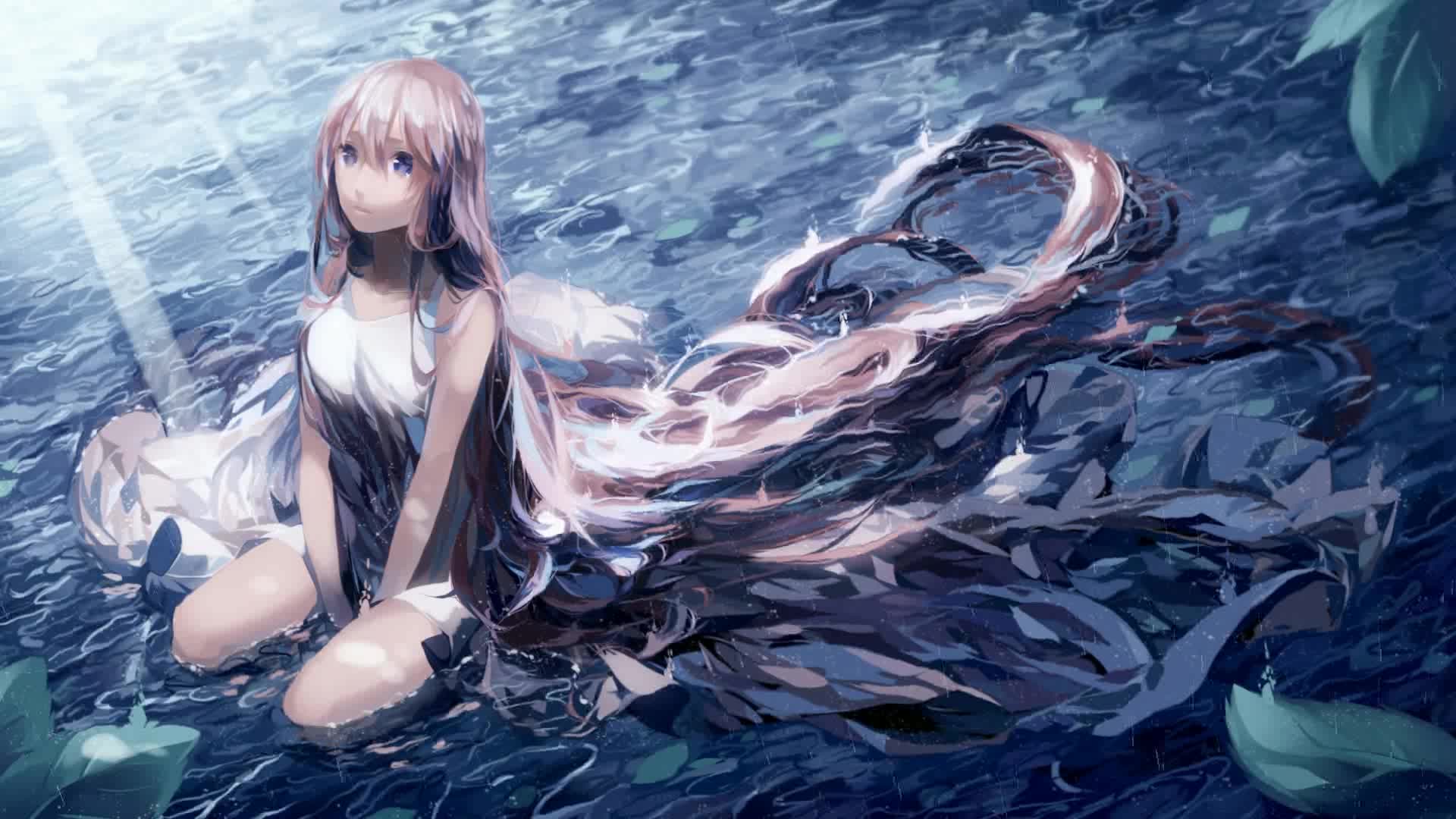 Girl In The Rain Live Wallpaper