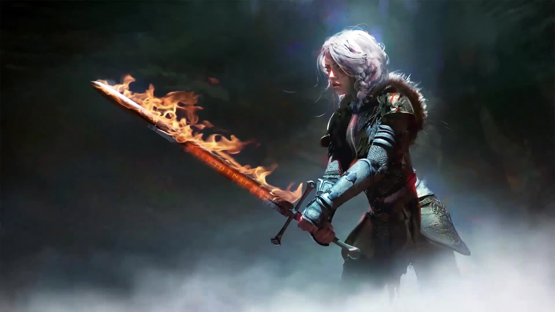 Ciri Sword The Witcher Live Wallpaper