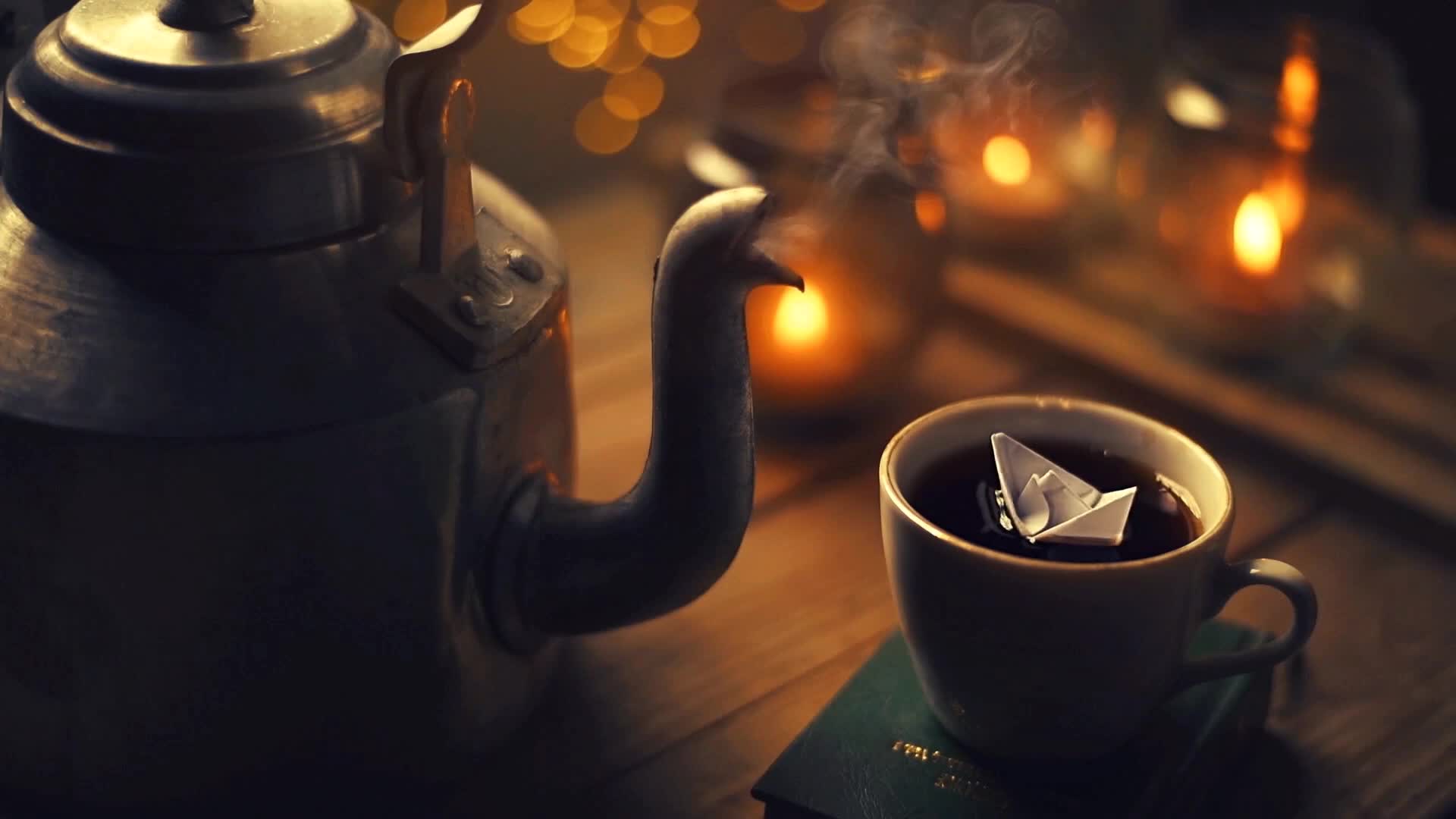 Paper Boat in Tea Cup Live Wallpaper HD