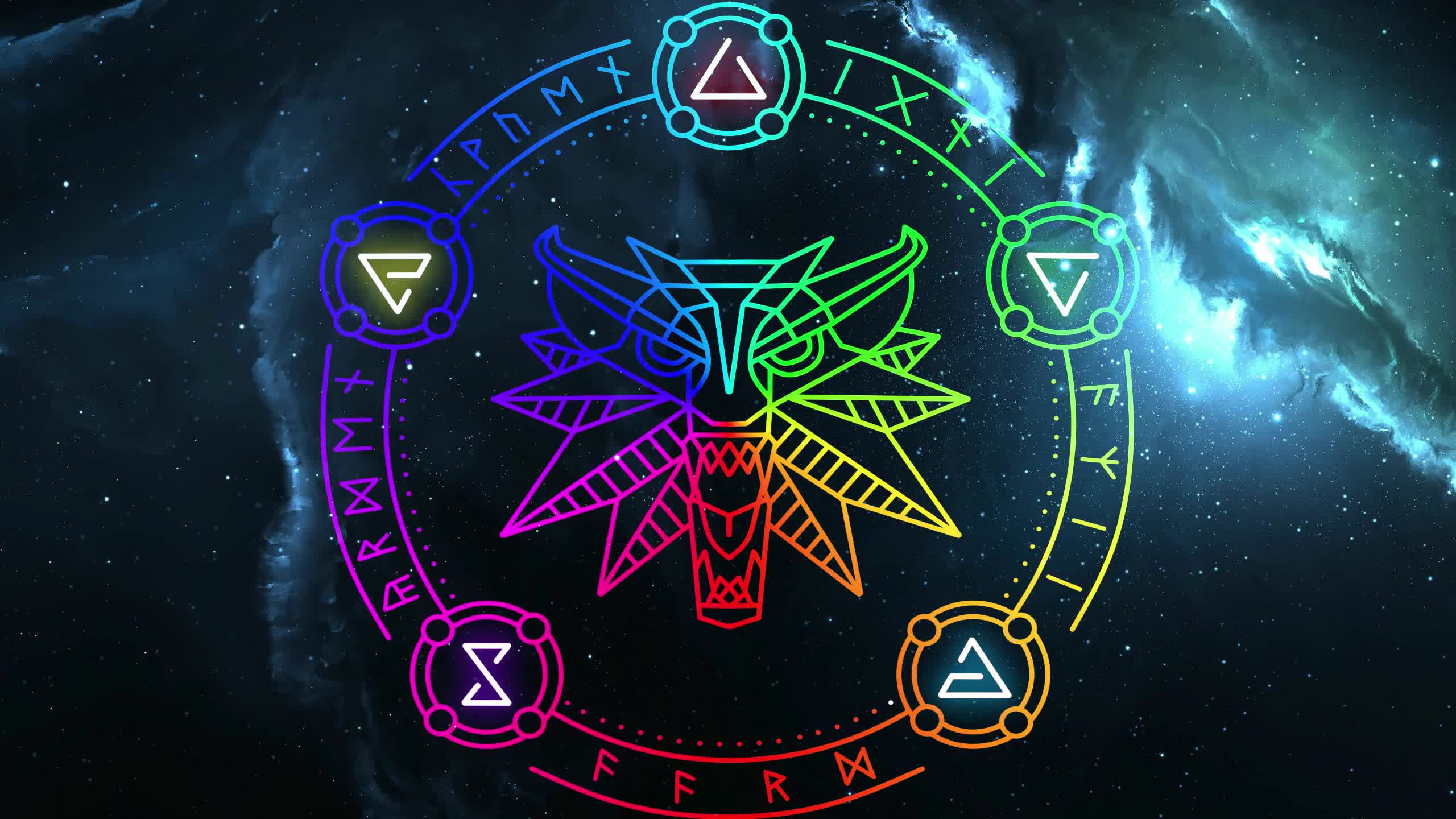 Witcher Game Sign Wheel RGB Live Wallpaper