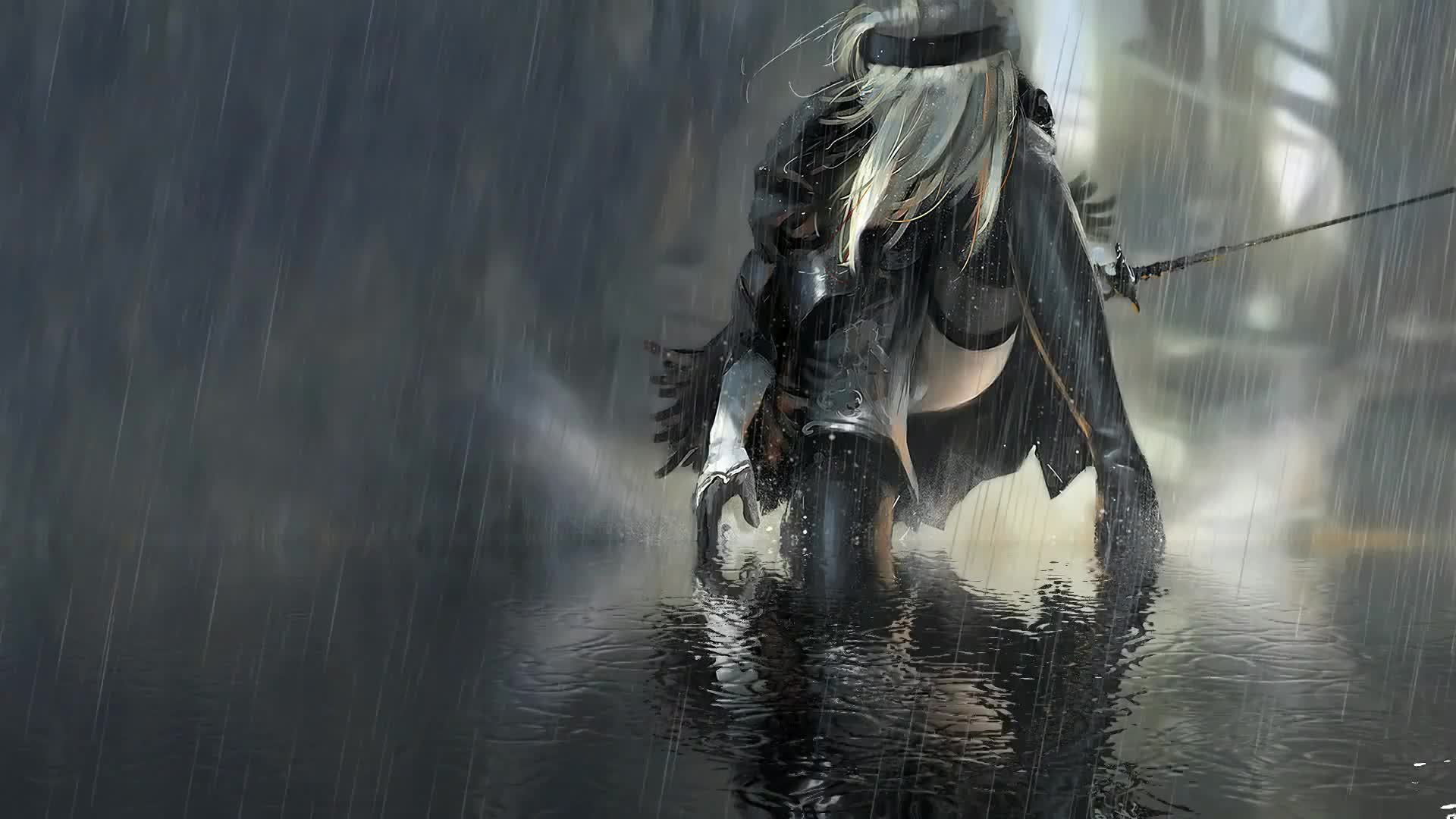 Nier Automata Rain Live Wallpaper