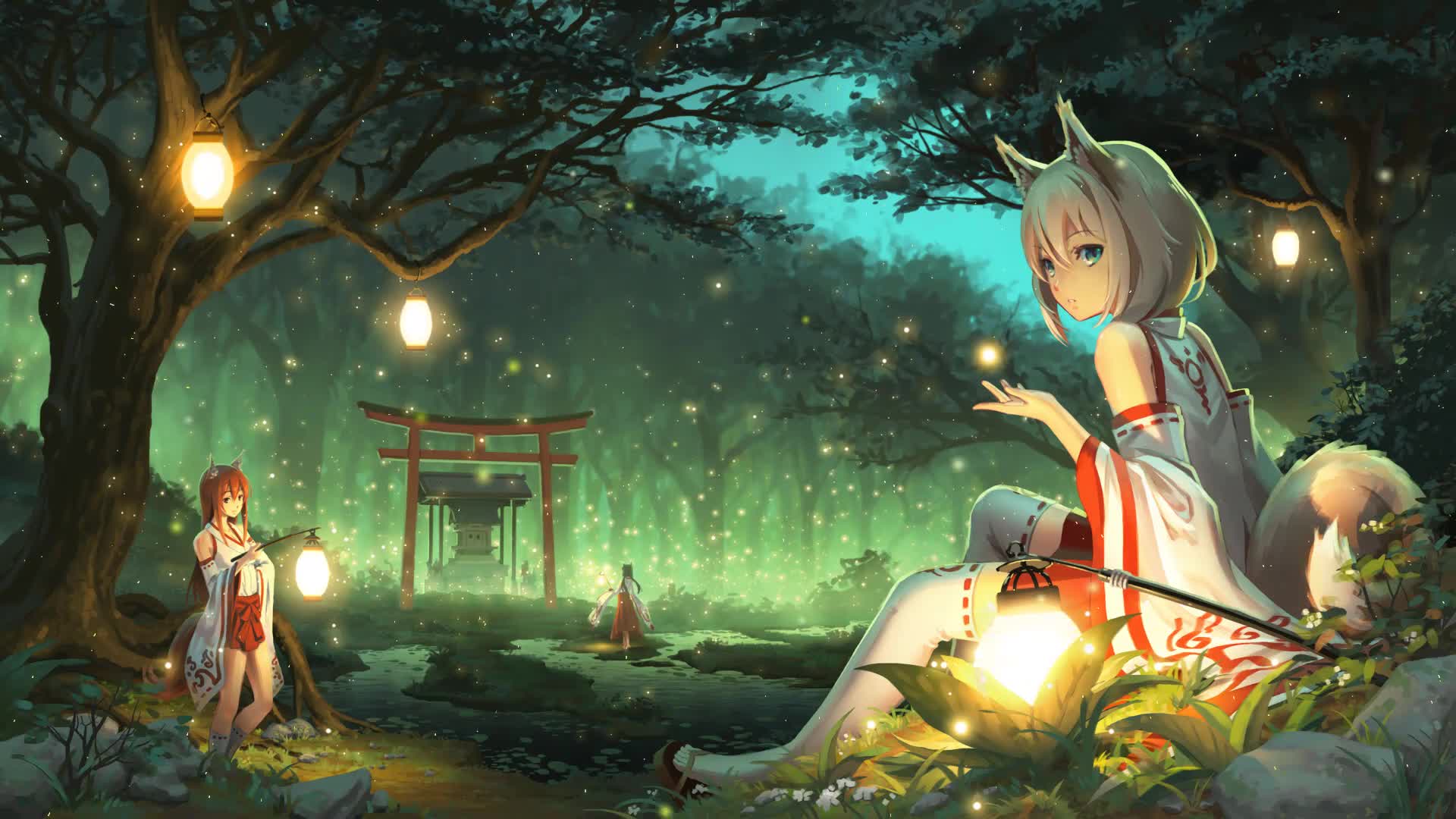 Miko Fox Anime Live Wallpaper